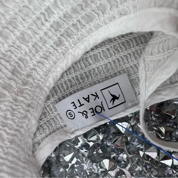 Joe & Kate tank top distressed ruffle frilly zip up side white cute boho shirt - Picture 8 of 8